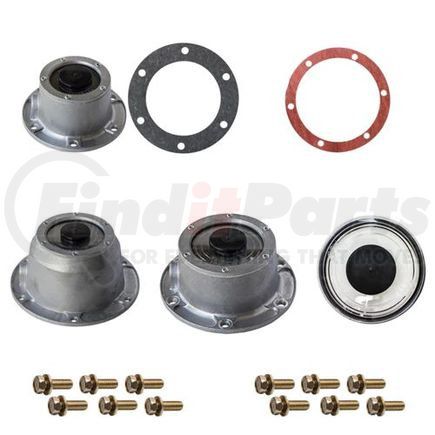TECTRAN HC3-4195 - hc-6 hle-6.75"bltcrcl w/ sdplg | 6hole hubcap aluminum w/side plug(front)