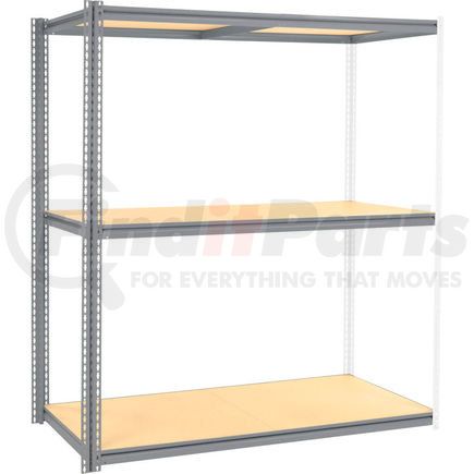 Global Industrial 581005GY Global Industrial™ High Cap. Add-On Rack 72Wx36Dx84H 3 Levels Wood Deck 1000 Lb. Per Level GRY