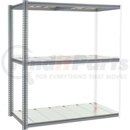 Global Industrial 581016GY Global Industrial™ High Cap. Add-On Rack 72Wx24Dx84H 3 Levels Steel Deck 1000lb Per Level GRY