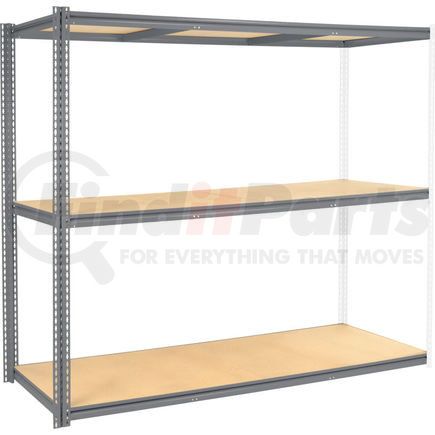 Global Industrial 581043GY Global Industrial™ High Capacity Add-On Rack 96x24x963 Levels Wood Deck 800 Lb Per Level GRY