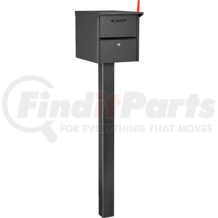 GLOBAL INDUSTRIAL 493411BK Global Industrial&#153; Residential Mailbox Front/Rear Access 12-1/2x13-5/8x18-1/4 48" Ground Post