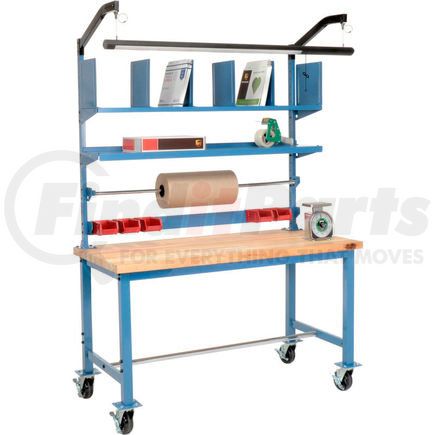 Global Industrial 244195A Global Industrial™ Mobile Packing Workbench Maple Butcher Block Square Edge 60 x 30 - Riser Kit