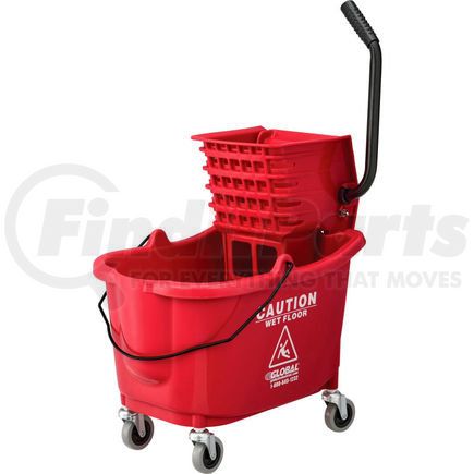 Global Industrial 260594RD Global Industrial&#153; Mop Bucket And Wringer Combo 38 Qt., Side Press, Red