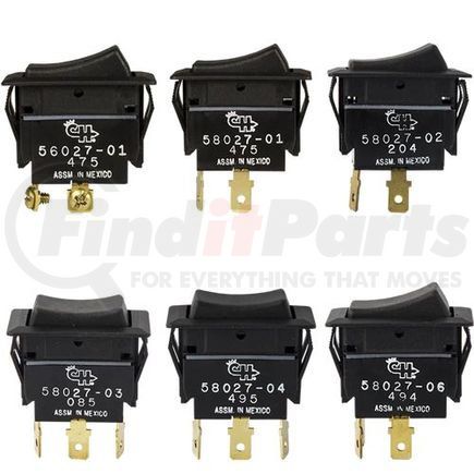 Tectran 19-1511 Rocker Switch - Black Bezel and Actuator, 12VDC, 25 AMP, ON-OFF-ON, S.P.D,T, 3 Blade