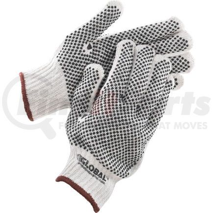 Global Industrial 708351L Global Industrial&#8482; PVC Dot Knit Gloves, Double-Sided, Black, Large, 1-Dozen