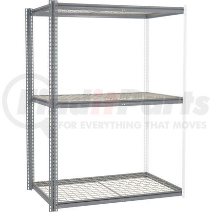Global Industrial 581063GY Global Industrial™ High Cap. Add-On Rack 60Wx48Dx96H 3 Levels Wire Deck 1300 Lb. Per Level GRY