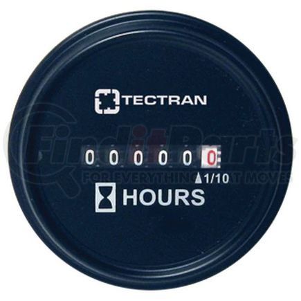 Tectran 95-6300 Hour Meter Gauge - Black Bezel, Round Snap On Style, 4-40 VDC