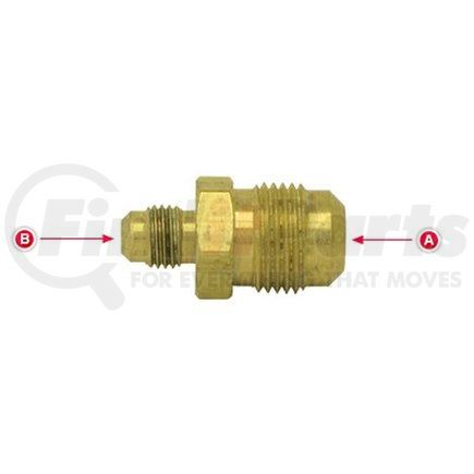 Tectran 42R-64 Flare Fitting - Brass, 3/8 in. Tube Size A, 1/4 in. Tube Size B, Union Reducing
