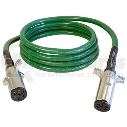 Tectran 7AAB122MG Trailer Power Cable - 12 ft., 7-Way, Straight, ABS, Green, with Spring Guards