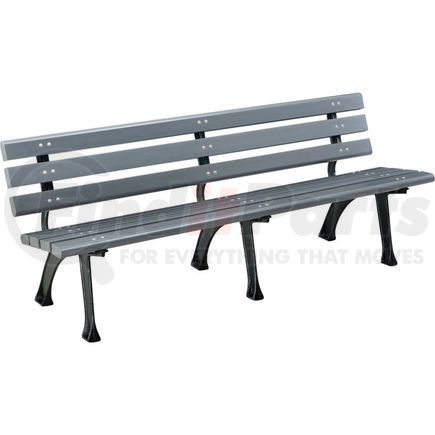 Global Industrial 240126GY Global Industrial&#153; Plastic Park Bench With Backrest, 6'L, Gray