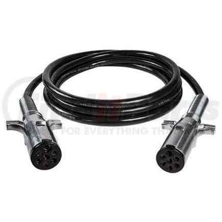 Tectran 7MAB152MG Trailer Power Cable - 15 ft., 7-Way, Straight, Light Duty, Black, with Spring Guards