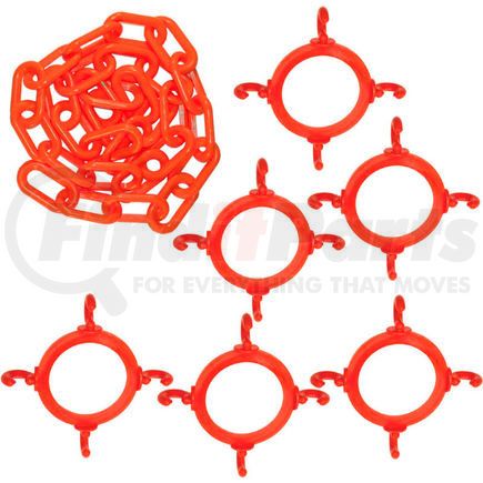 Global Industrial 97413-KIT Mr. Chain 97413-KIT Cone Chain Connector Kit - Traffic Orange, 97413-KIT