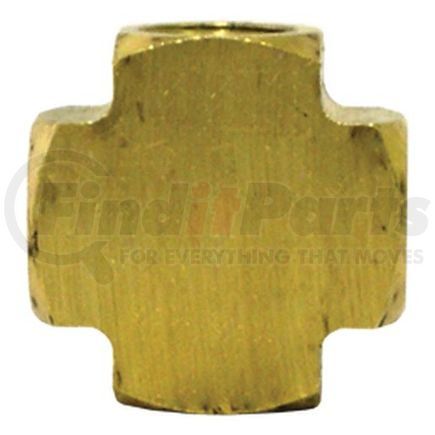 Tectran 102-A Air Brake Pipe Cross - Brass, 1/8 inches Pipe Thread, Extruded