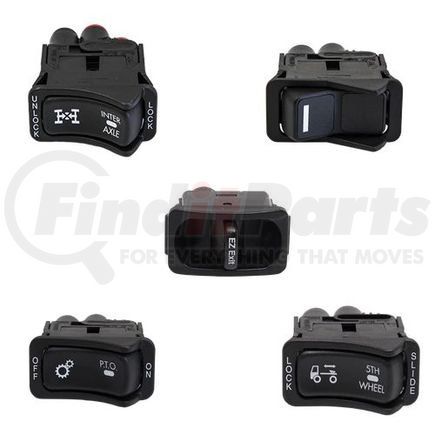 Tectran DV3244-1 Rocker Switch - Inter-Axle differential lock, Push to Connect Fittings