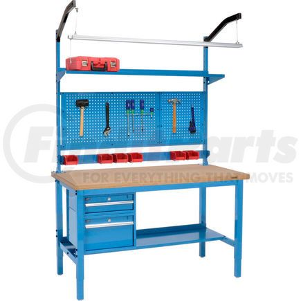 Global Industrial 319318BL Global Industrial&#153; 60 x 30 Production Workbench - Shop Top Safety Edge Complete Bench - Blue