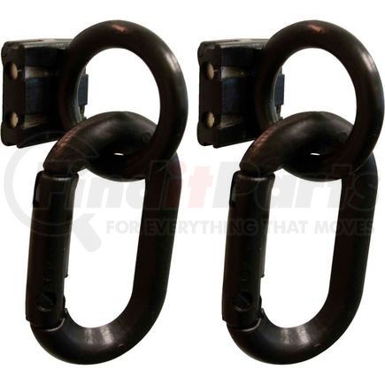 Global Industrial 72103 Mr. Chain Magnet Ring/Carabiner Kit, Black, 2 Pack