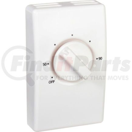 TPI D2022H10BA Wall Mount Line Voltage Thermostat Double Pole, White