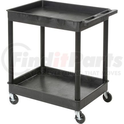 Luxor TC11-B Luxor&#174; TC11 Tray Top Shelf 2 Shelf Plastic Utility Cart 32x24 4" Casters