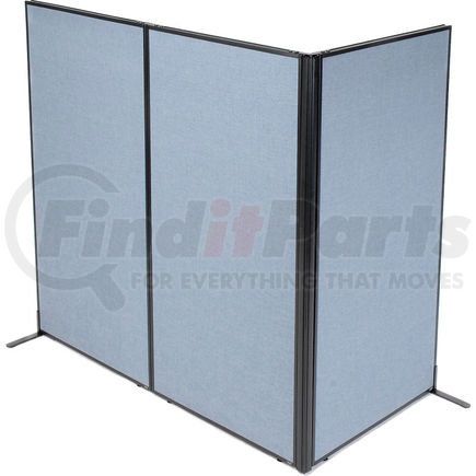 Global Industrial 695051BL Interion&#174; Freestanding 3-Panel Corner Room Divider, 36-1/4"W x 72"H Panels, Blue