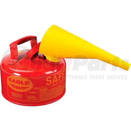 Justrite UI-10-FS Eagle Type I Safety Can - 1 Gallon with Funnel - Red, UI-10-FS