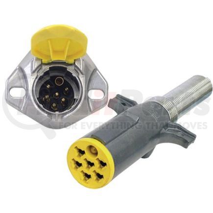 Tectran 680-75A Trailer Receptacle Socket - 7-Way, Auxiliary, Die-Cast, Bullet, Solid Pin Type