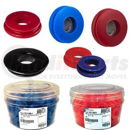 Tectran 101119BRP Air Brake Gladhand Seal - (2) Red and (2) Blue, Polyurethane, Wide Sealing Lip