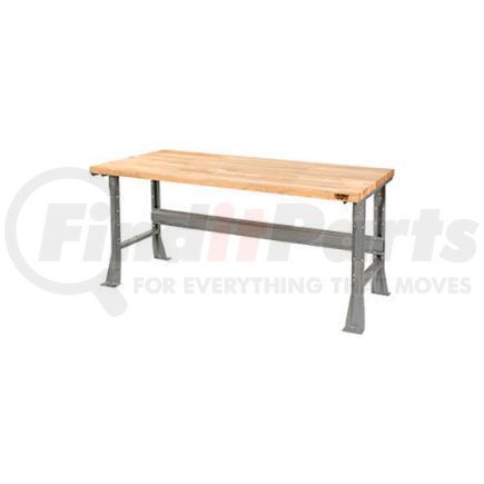 Global Industrial 488009 Global Industrial&#153; 72"W x 36"D Extra Long Industrial Workbench, Maple Block Square Edge - Gray