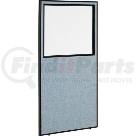 Global Industrial 694663WBL Interion&#174; Office Partition Panel with Partial Window, 36-1/4"W x 72"H, Blue