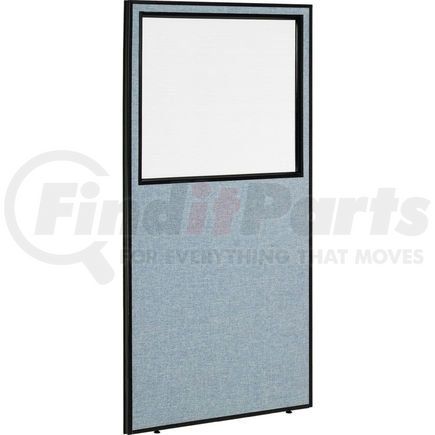 GLOBAL INDUSTRIAL 694663WBL Interion&#174; Office Partition Panel with Partial Window, 36-1/4"W x 72"H, Blue