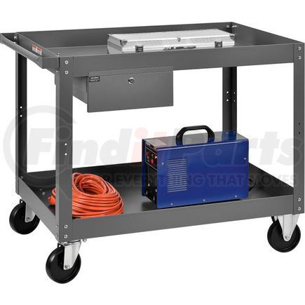 Global Industrial 988844 Global Industrial&#153; Stock Cart, 1 Drawer & 2 Tray Shelves,24"Wx36"L, 800 Lb. Cap