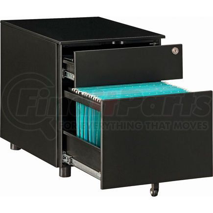 Global Industrial 695302 Interion&#174; Low Height 2 Drawer Pedestal, Black