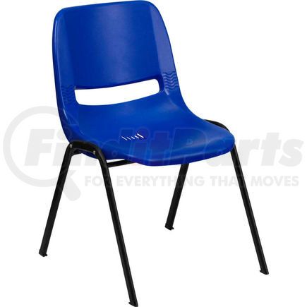 Global Industrial RUT-EO1-BL-GG Flash Furniture Ergonomic Shell Stack Chair  - Plastic - Blue - Hercules Series