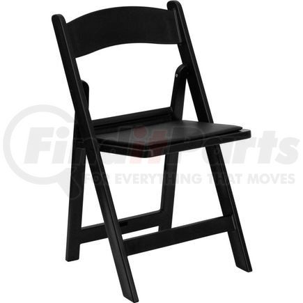 Global Industrial LE-L-1-BLACK-GG Flash Furniture Resin Folding Chair with Vinyl Seat - Black