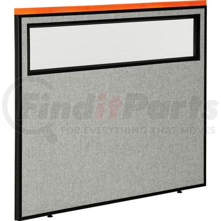 Global Industrial 694759WGY Interion&#174; Deluxe Office Partition Panel with Partial Window, 48-1/4"W x 43-1/2"H, Gray