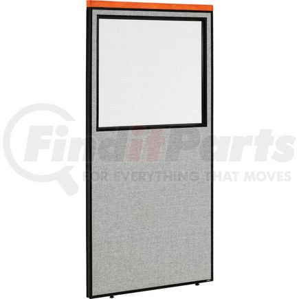 Global Industrial 694671WGY Interion&#174; Deluxe Office Partition Panel with Partial Window, 36-1/4"W x 73-1/2"H, Gray