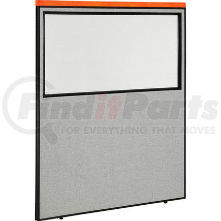 Global Industrial 694673WGY Interion&#174; Deluxe Office Partition Panel with Partial Window, 60-1/4"W x 73-1/2"H, Gray