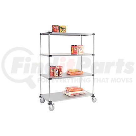 Global Industrial 489053B Nexel&#174; Galvanized Shelf Truck 48x18x80 1200 Pound Capacity With Brakes
