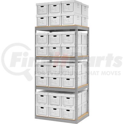 Global Industrial 130112 Global Industrial&#8482; Record Storage Open With Boxes 42"W x 30"D x 84"H - Gray