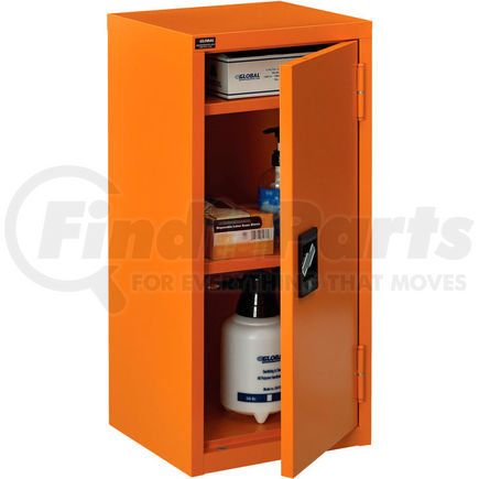 Global Industrial 298682 Global Industrial&#153; Emergency Preparedness Cabinet, Wall Mount, 13-3/4"Wx12-3/4"Dx30"H, Orange