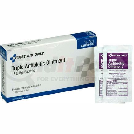 Acme United 12-001 First Aid Only, Triple Antibiotic Ointment, 12/Box, 12-001