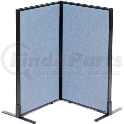 GLOBAL INDUSTRIAL 695061BL Interion&#174; Freestanding 2-Panel Corner Room Divider, 24-1/4"W x 42"H Panels, Blue