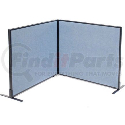 Global Industrial 695030BL Interion&#174; Freestanding 2-Panel Corner Room Divider, 48-1/4"W x 42"H Panels, Blue