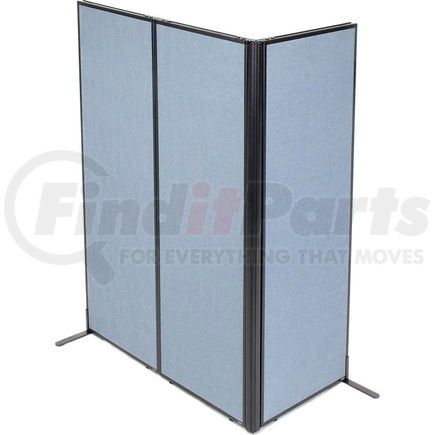 Global Industrial 695095BL Interion&#174; Freestanding 3-Panel Corner Room Divider, 24-1/4"W x 72"H Panels, Blue