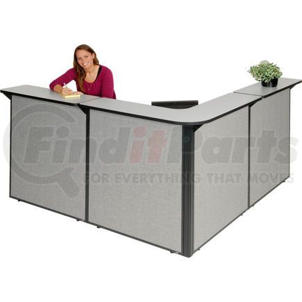 Global Industrial 249009GG Interion&#174; L-Shaped Reception Station, 80"W x 80"D x 44"H, Gray Counter, Gray Panel