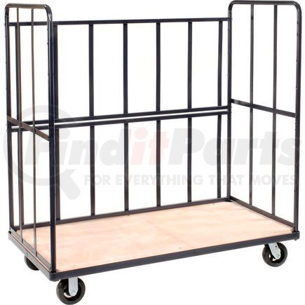 Global Industrial 585295 Global Industrial™ 60"L x 30"D x6 4"H-3-Sided (2)Shelf Truck-2,000 lb. Capacity