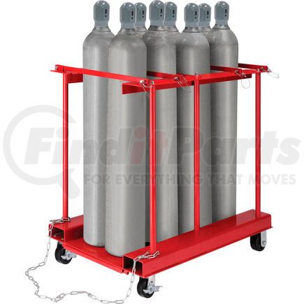 Global Industrial 270219C Global Industrial&#8482; Forkliftable Cylinder Storage Caddy, Mobile For 8 Cylinders