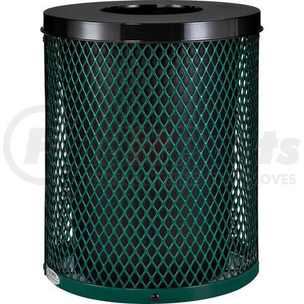 Global Industrial 261924GN Global Industrial&#153; Outdoor Diamond Steel Trash Can With Flat Lid, 36 Gallon, Green