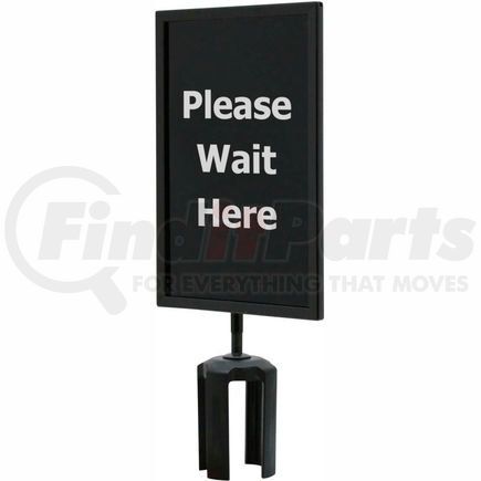 Lawerence Metal QWAYSIGN-7" X 11"-PLEASE WAIT HERE (ONE SIDE) Queueway Acrylic Sign, Double Sided, "Please Wait Here", 7"Wx11"H, Black/White