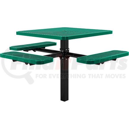 Global Industrial 695295GN Global Industrial&#153; 46" ADA Square In-Ground Mount Outdoor Steel Picnic Table, Green