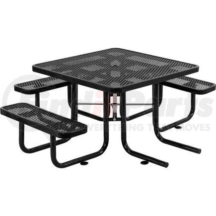 Global Industrial 695291BK Global Industrial&#153; 46" Wheelchair Accessible Square Outdoor Steel Picnic Table, Black